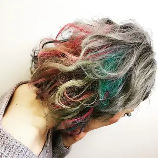 ミディアム カラー パーマ ヘアアレンジ ネイル マツエク・マツパ 吉川 宙翔のヘアスタイル