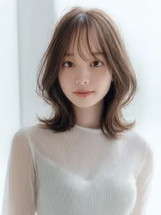 ミディアム 韓国×艶ハイトーンが ✨絶対可愛い✨リオ✨のヘアスタイル