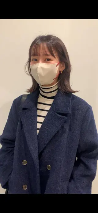 ミディアム カラー メンズ 落合希 Olivebeigeのヘアスタイル