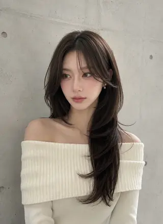 セミロング カラー ヘアアレンジ 🌫️大人韓国ヘア 🌫️naoyaのヘアスタイル