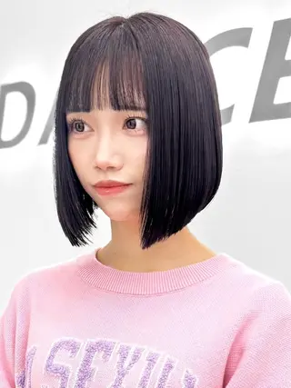 ショート カラー ヘアアレンジ 縮毛矯正🤍 盛れるボブ/ひかりのヘアスタイル
