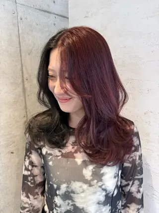 セミロング カラー はやしほのか| ヘアセット×カラーのヘアスタイル
