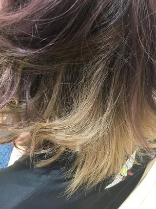セミロング カラー ハイトーン/ブリーチ 山崎 悠次のヘアスタイル