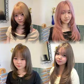 セミロング カラー レイヤー/ハイトーン 梅田中崎町/あかりのヘアスタイル