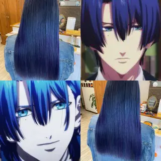 ロング カラー インナーカラー 推し ブリーチ 髪質改善のヘアスタイル
