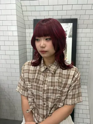 ミディアム カラー カラーモデル 広島市 legare凜🌻✨のヘアスタイル
