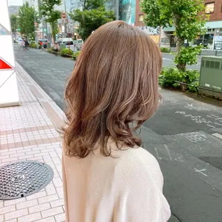セミロング カラー 大人っぽ韓国レディ レイヤー🤍渋谷のヘアスタイル