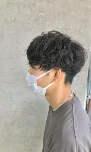 ショート カラー パーマ ヘアアレンジ メンズ キッズ ネイル マツエク・マツパ エビスザキレン／メン ズ／心斎橋🌳のヘアスタイル