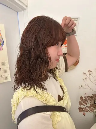 ミディアム カラー パーマ maho/垢抜け パーマカラーのヘアスタイル