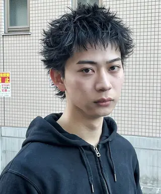 ショート パーマ メンズ スパイキーショート/ 海外風特化/田代悠大のヘアスタイル