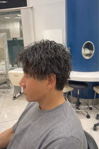 ショート パーマ メンズ メンズパーマ特化 真栄平有希のヘアスタイル
