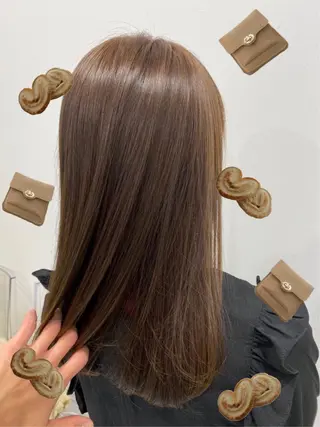 ミディアム カラー パーマ ヘアアレンジ メンズ キッズ 上品＆韓国風 🥀海心🥀のヘアスタイル