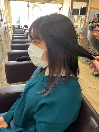 セミロング カラー ヘアアレンジ 「sumi」 AMIのヘアスタイル
