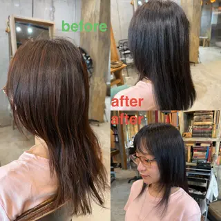 セミロング カラー ヘアアレンジ 🍀Ryosuke 🍀のヘアスタイル