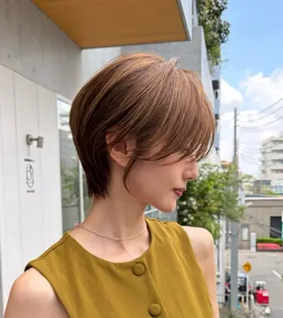 ショート カラー ショート/レイヤー/ ヘアセットのヘアスタイル
