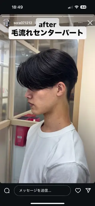 ミディアム メンズ特化 韓国/曲がる縮毛矯正のヘアスタイル