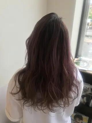 セミロング カラー Oopsレイヤー 加藤澄都のヘアスタイル