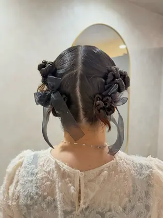 ミディアム ヘアアレンジ ヘアセット/まつ毛 /YUKIOUA⛄️のヘアスタイル
