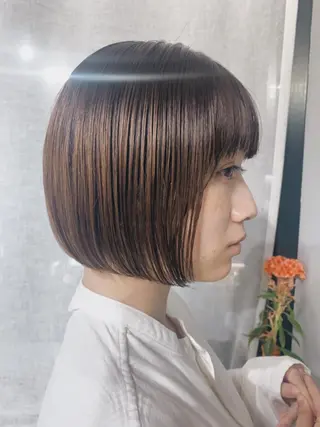 カラー ボブパーマコテ巻き風 パーマNo1深江秀平のヘアスタイル
