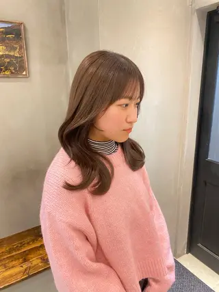 セミロング 新宿/顔周りカット +レイヤー=しずく♩のヘアスタイル