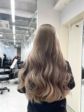 ロング カラー ブリーチ有無Wカラー メンズパーマ大成のヘアスタイル