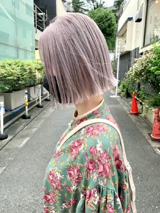 ショート カラー ヘアアレンジ ブリーチ矯正髪質改善 ✨オオエタクミのヘアスタイル