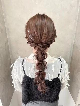 ロング ヘアアレンジ 参列♡デートゆるふわ ヘアメイク🎀みゆうのヘアスタイル