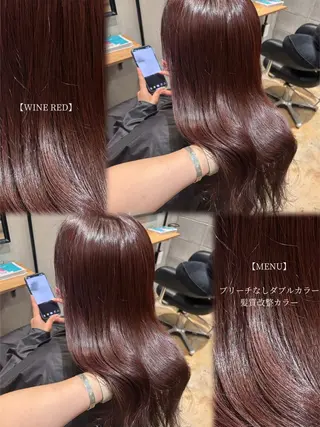カラー こまつばらみお/レイ ヤー/ダブルカラーのヘアスタイル