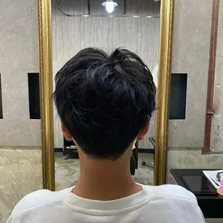 ミディアム パーマ メンズ 勝河 怜楊のヘアスタイル