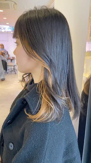 セミロング カラー ヘアアレンジ 天神レイヤーカット No.1💖マユカのヘアスタイル