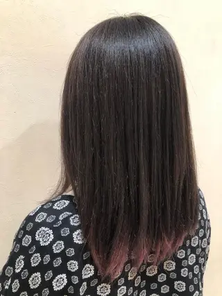セミロング カラー ツヤ髪カラー💎 佐藤あきのヘアスタイル