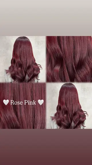 ロング カラー Rin♡透明感ピンク 🎀白肌ラベンダーのヘアスタイル