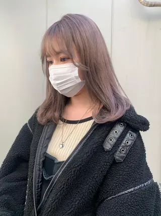 ミディアム カラー 透明感カラー✂︎ /縮毛矯正/YUKAのヘアスタイル