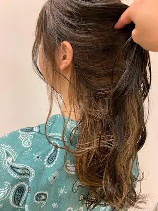 ロング カラー 顔まわりカット✄ ベージュカラー🧸のヘアスタイル