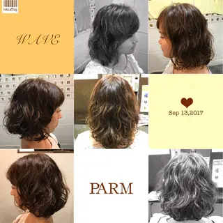 ミディアム パーマ 澤田 彩香のヘアスタイル