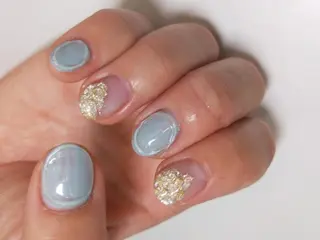 ネイル はばすみれ🎀ﾈｲﾙ 光ﾌｪｲｼｬﾙ ﾍｱのネイルデザイン
