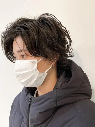 ショート パーマ メンズ 樋野 亮のヘアスタイル