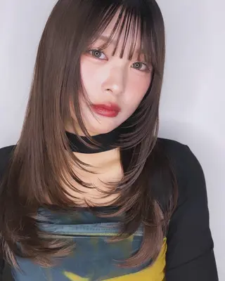 ロング レイヤーカット|高崎 |艶カラー|剣持友希のヘアスタイル