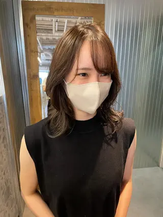 ミディアム パーマ 韓国風パーマ🌿コテ 巻き風パーマ/るいのヘアスタイル