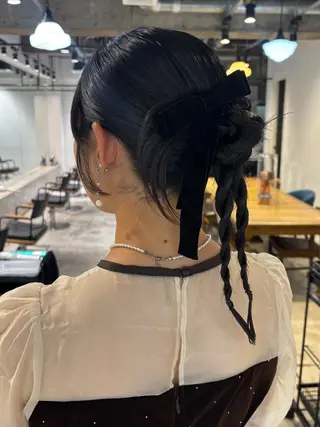 ミディアム ヘアアレンジ ワンカラー¥3850 /アレンジ/あみ🎶のヘアスタイル
