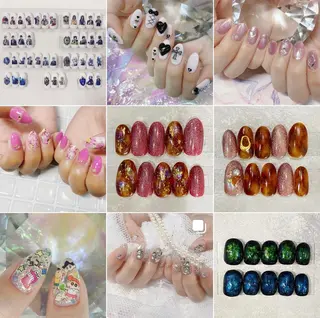 ネイル 渋谷／チップ長さ出し 👑アプレgel-xのネイルデザイン