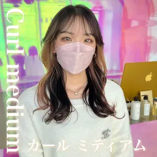 ミディアム カラー パーマ ヘアアレンジ メンズ キッズ ネイル マツエク・マツパ アイブロウ KANAMI 🌏のヘアスタイル