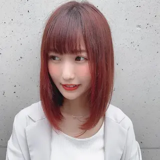ミディアム カラー ✨️美髪矯正×似合わ せ艶カラー✨藤田透のヘアスタイル
