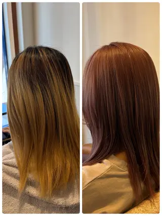 セミロング カラー 山本 あやめ子のヘアスタイル
