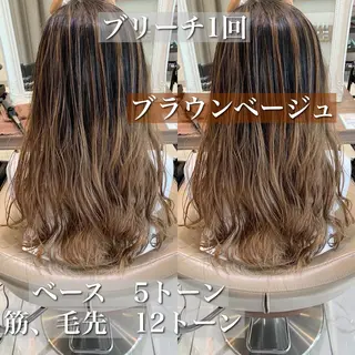 ロング カラー ヘアアレンジ 白髪ぼかしハイライト 茗荷谷駅徒歩2分のヘアスタイル