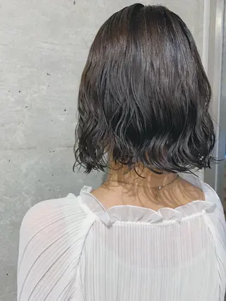 ミディアム パーマ ボブパーマコテ巻き風 パーマNo1深江秀平のヘアスタイル