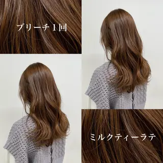 セミロング カラー 🥞ベージュ系カラー 【すずきりほ】🥞のヘアスタイル