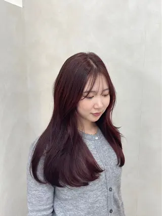 ロング カラー 韓国レイヤー/透明感 カラー🖤アイナのヘアスタイル
