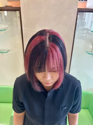 ミディアム カラー 田中 真白のヘアスタイル