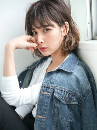 ミディアム カラー パーマ ✨落ち着いた接客 💡高橋優也💡のヘアスタイル